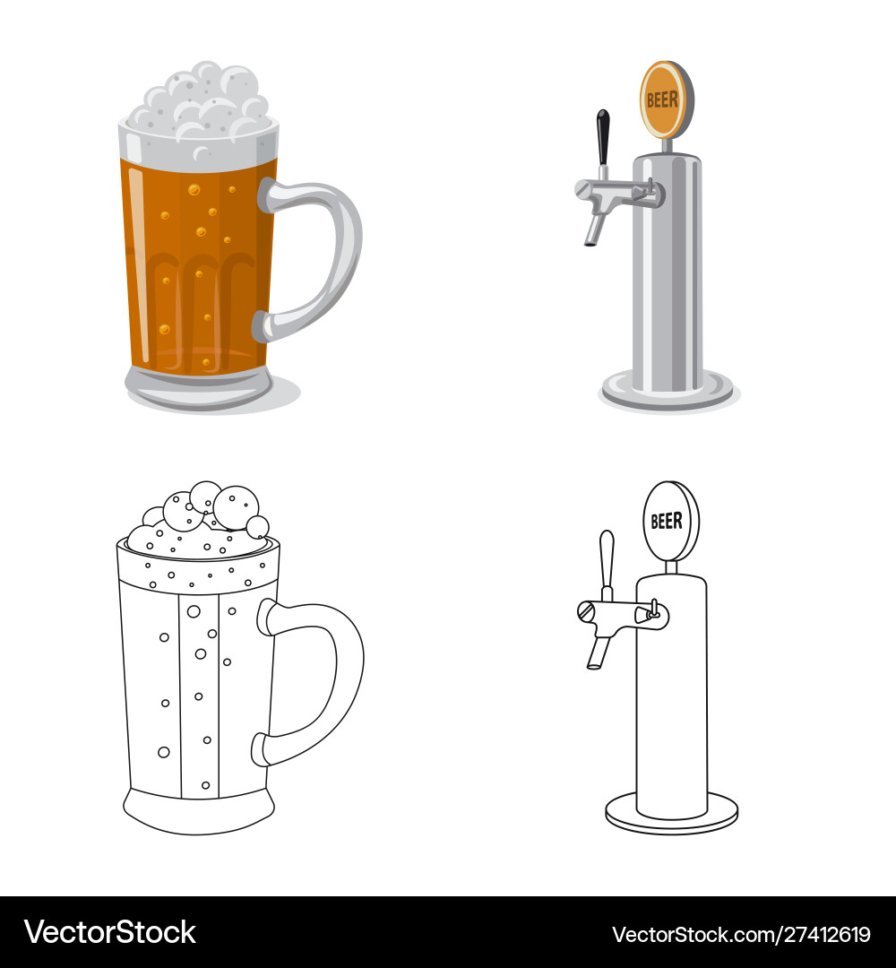 Isolated object pub and bar symbol set vector image