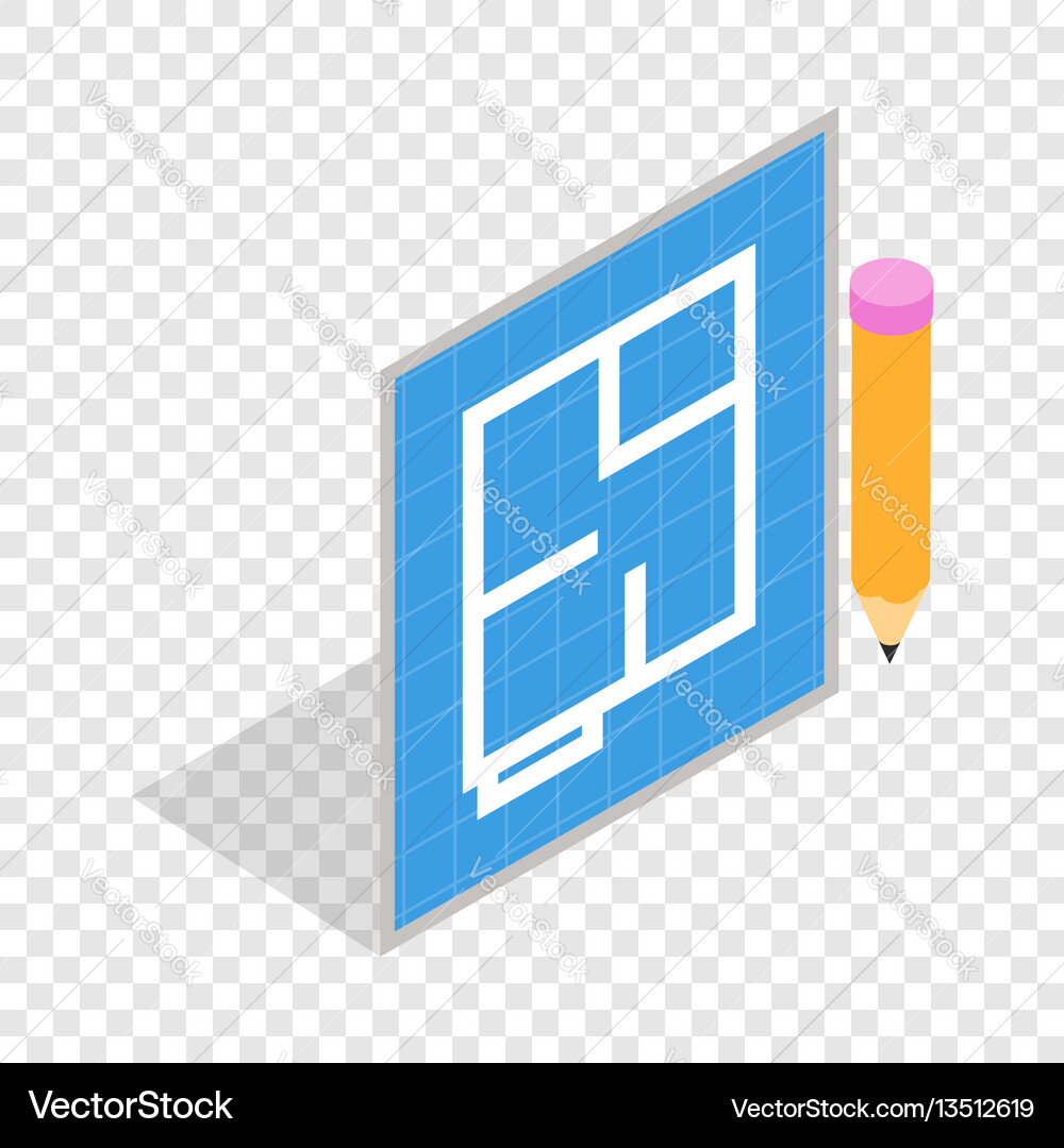 Isometric Project & Blueprint Icon Vector Image