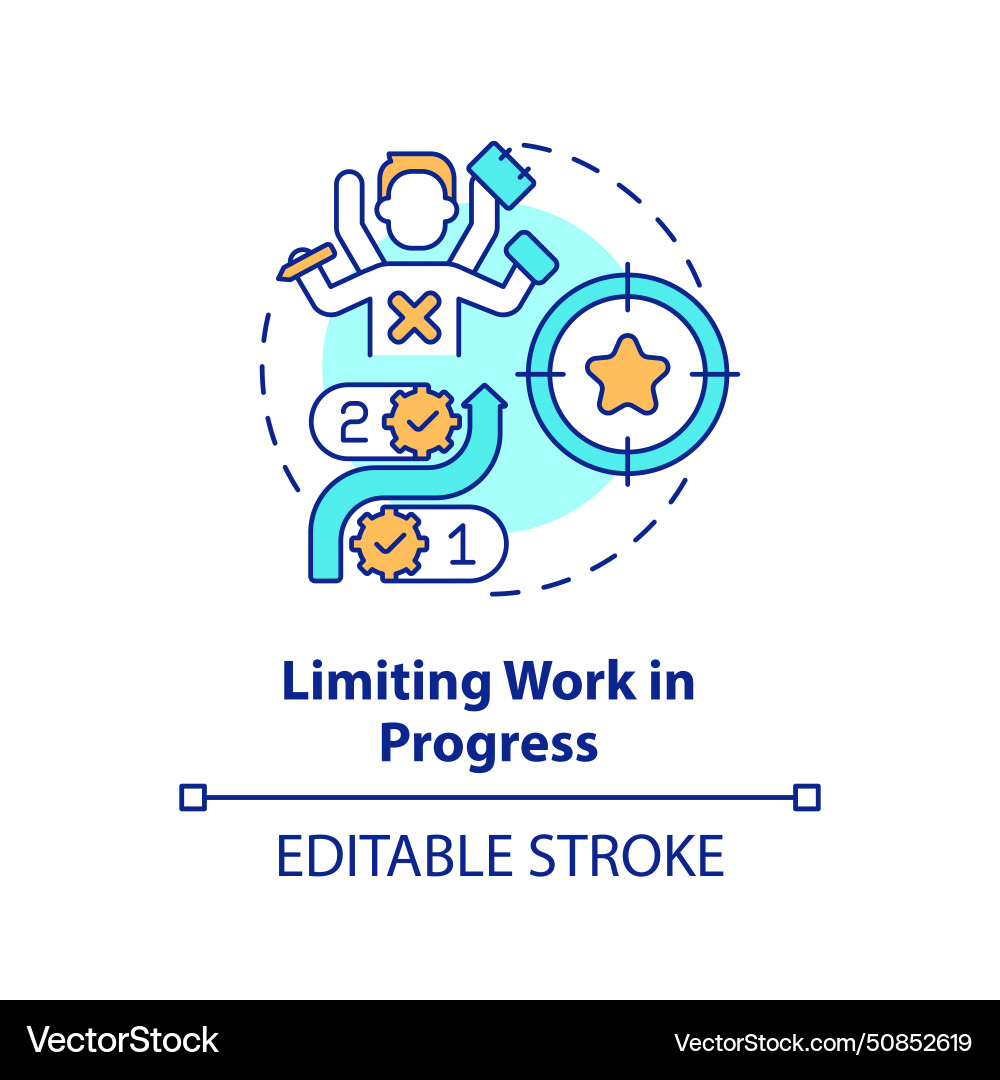 Limiting work in progress multi color concept icon Vector Image
