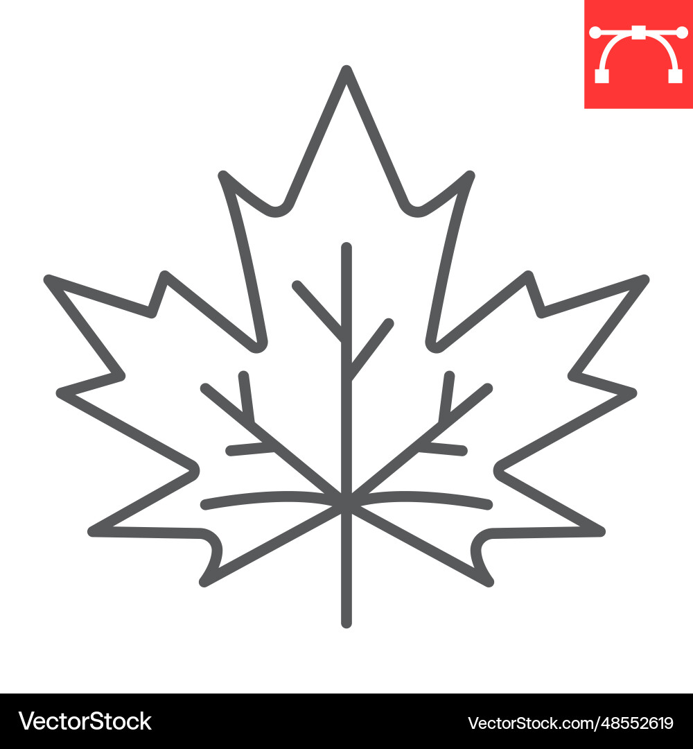 Maple leaf line icon Royalty Free Vector Image