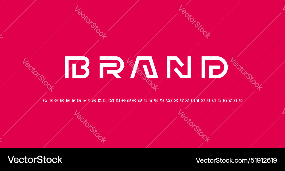 Modern font alphabet from segment line vector image