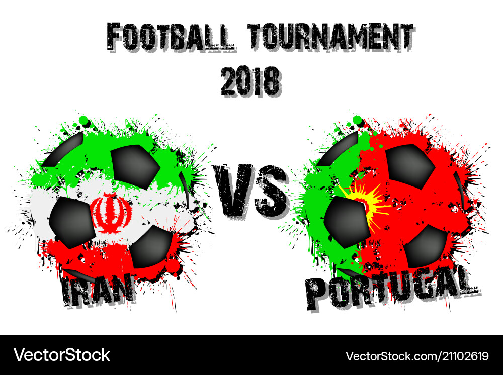 Soccer game iran vs portugal Soccer game iran vs portugal vector image