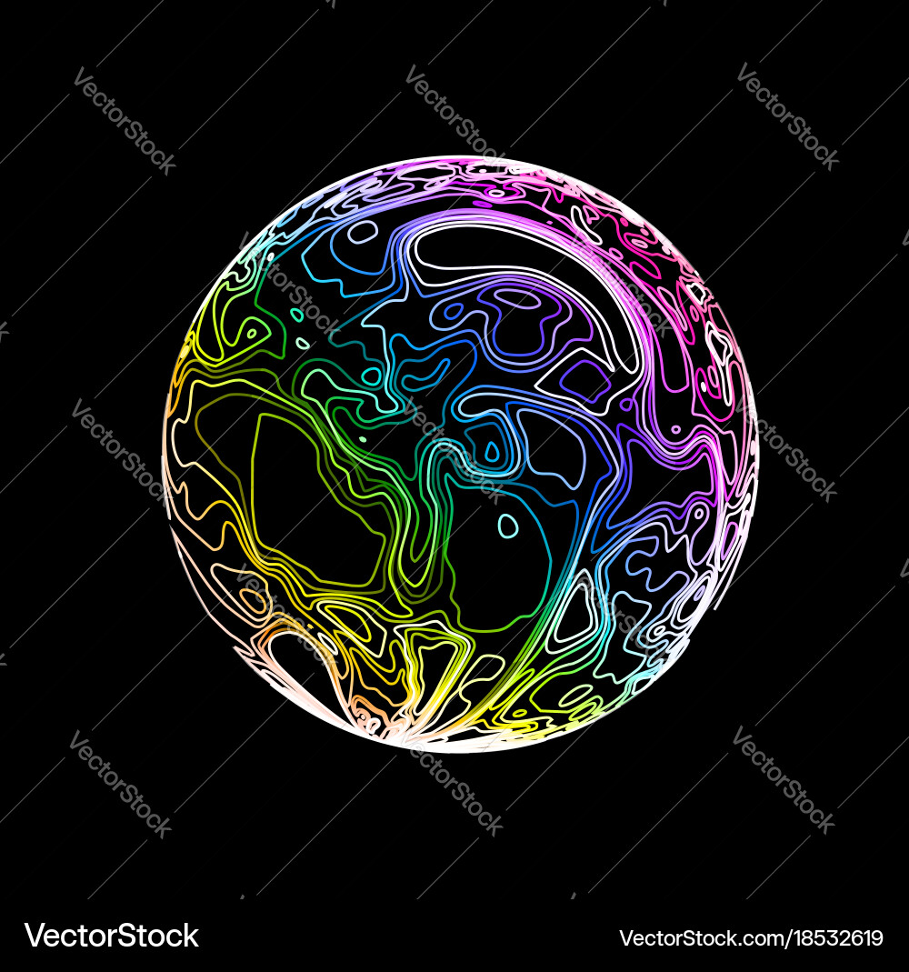 Sphere in the form of lines marble style ink Vector Image