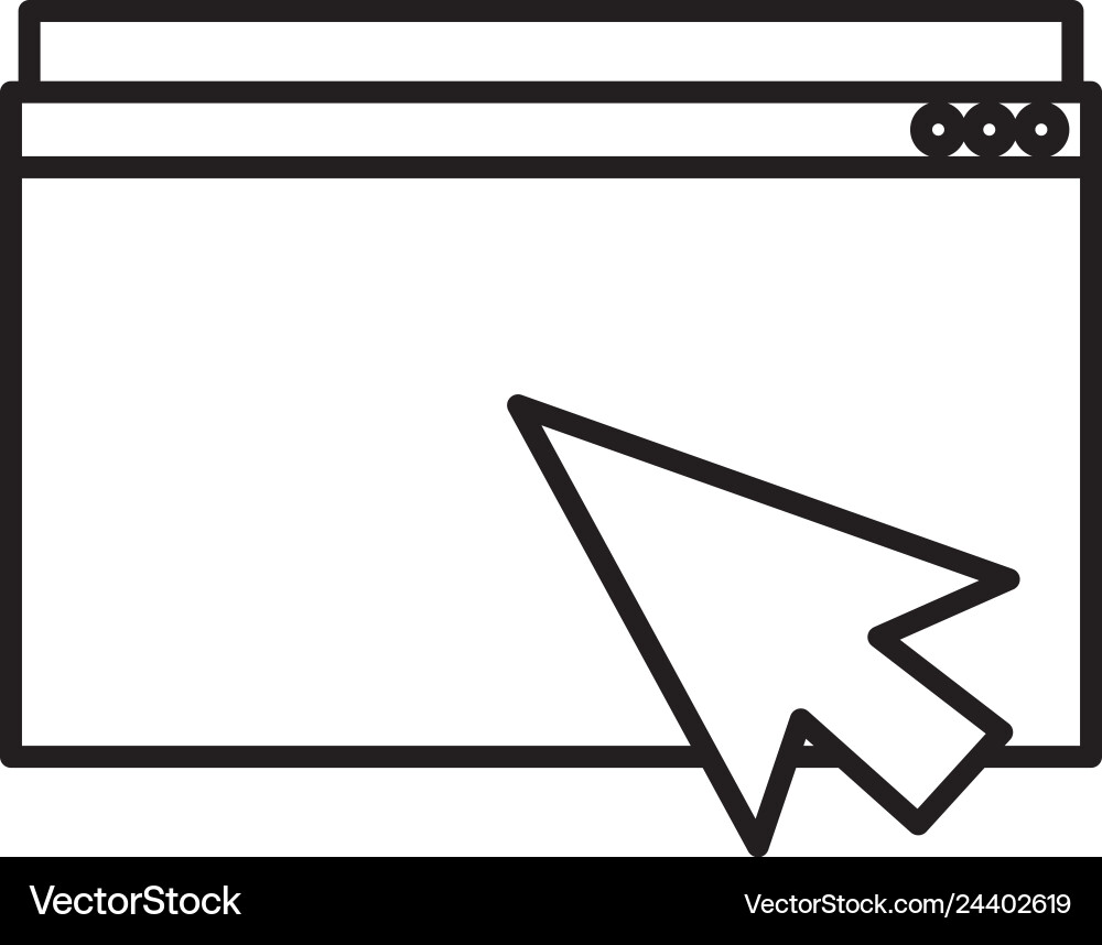 Template webpage with arrow pointer Template webpage with arrow pointer Vector Image