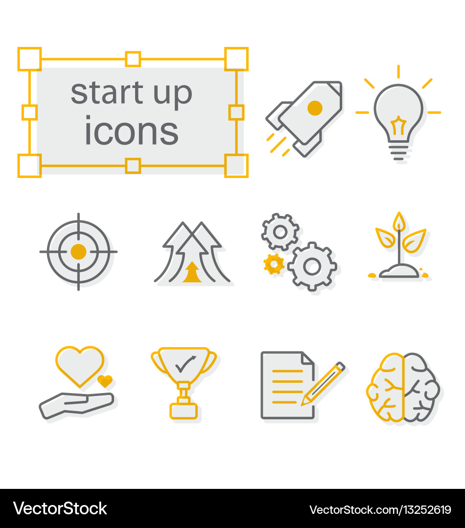 Thin Line Icons Set starten Thin Line Icons Set starten vektorbild
