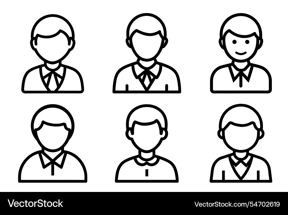 User icon bundle set in style User icon bundle set in style Vector Image