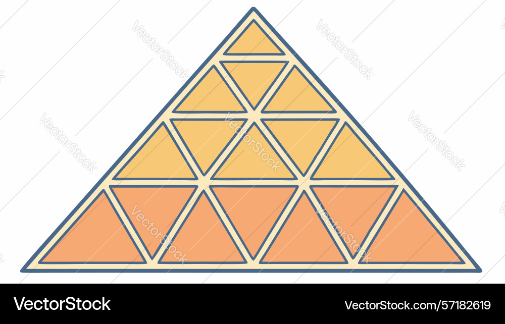 Warm triangle grid geometric pattern for modern vector image