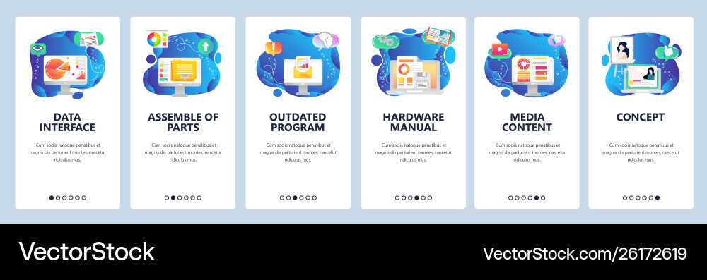 Website and mobile app onboarding screens vector image