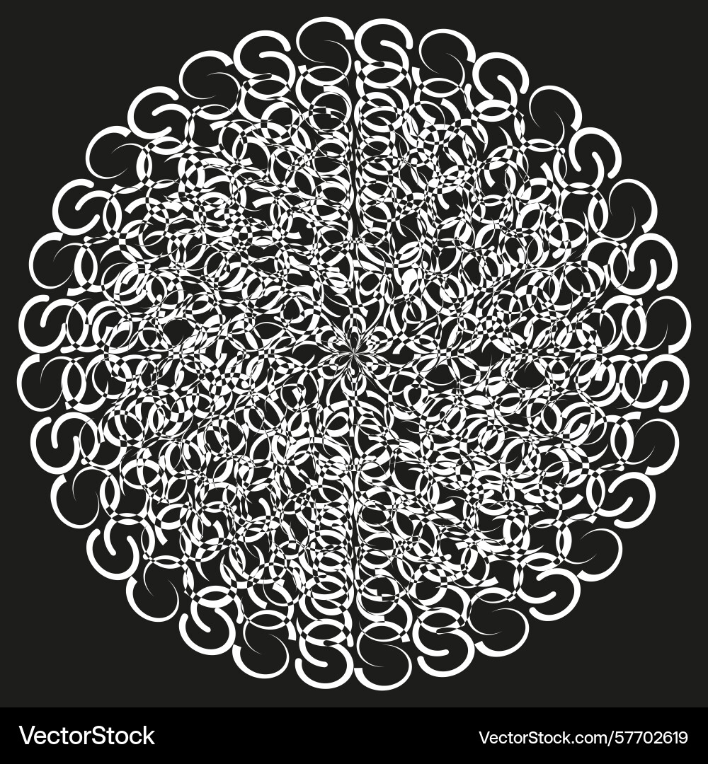White swirl cluster dense loop orb spiral ball White swirl cluster dense loop orb spiral ball vector image
