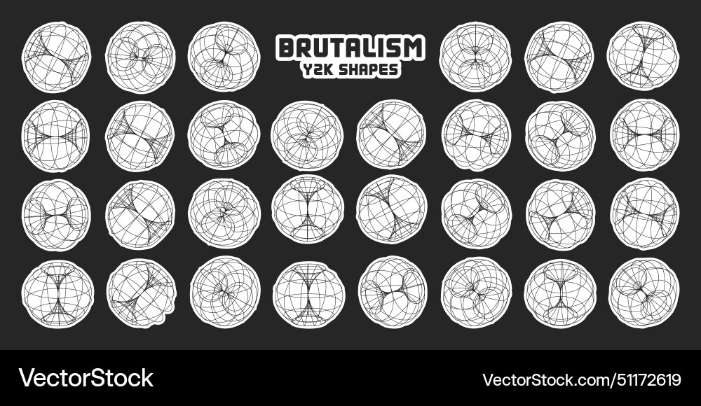 Wireframe lined shapes perspective mesh 3d grid Vector Image
