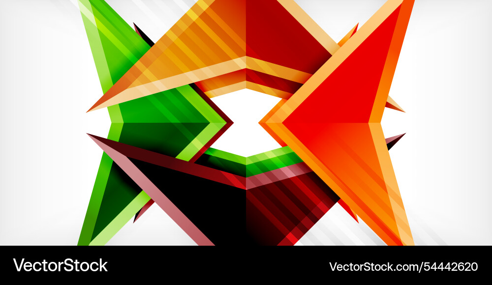 Abstract background color triangles and arrows vector image