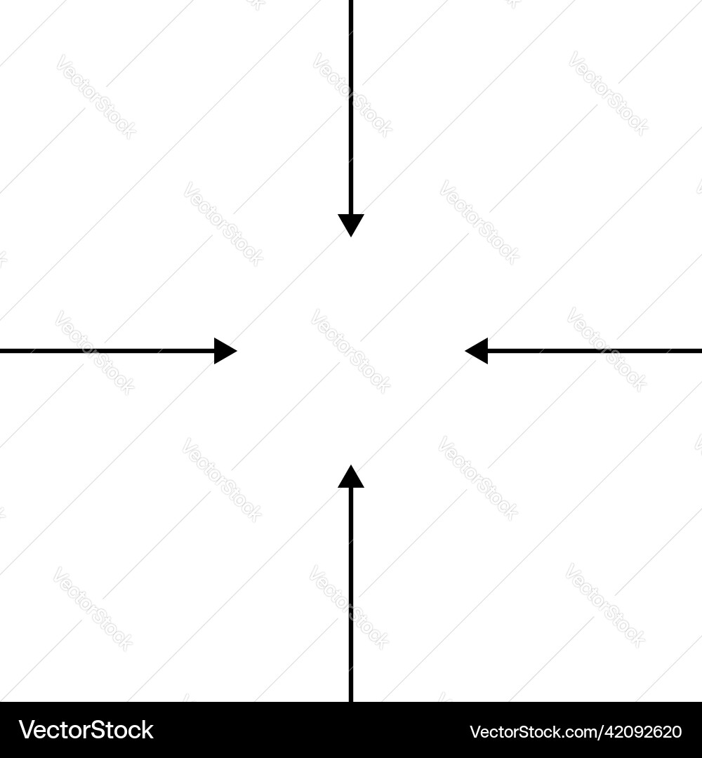 Arrows pointers inward collect intermix gather Arrows pointers inward collect intermix gather vector image