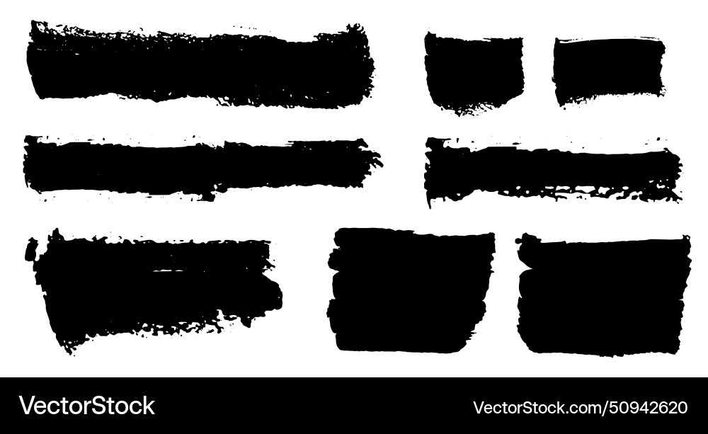 Brush strokes rectangular painted objects Brush strokes rectangular painted objects vector image
