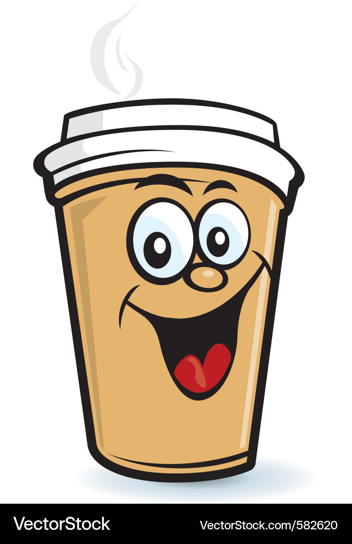 Cheerful Coffee Mug Character vector image
