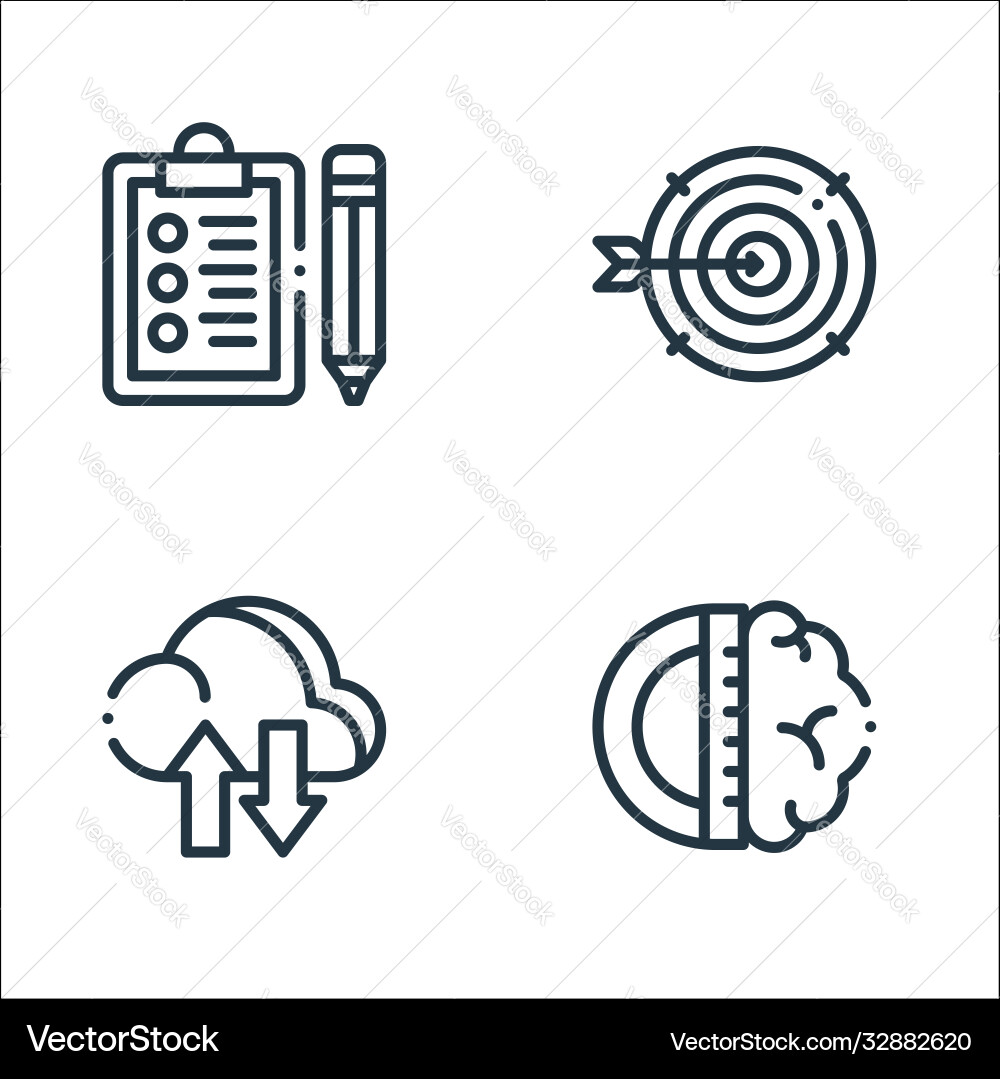 Design thinking line icons linear set quality Design thinking line icons linear set quality vector image