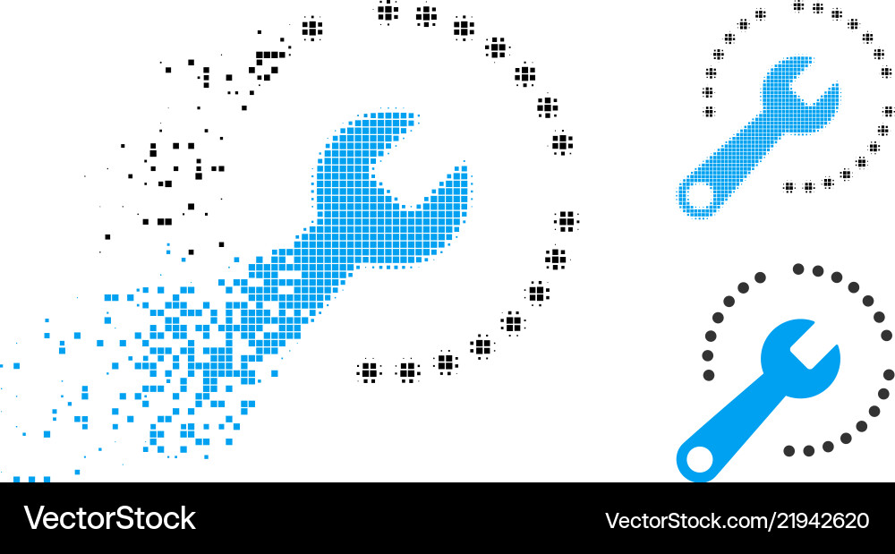 Disintegrating dotted halftone configure diagram Disintegrating dotted halftone configure diagram vector image