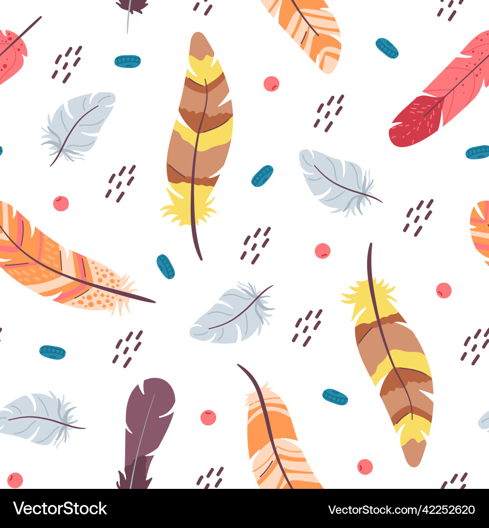 Feather Seamless Pattern vector image
