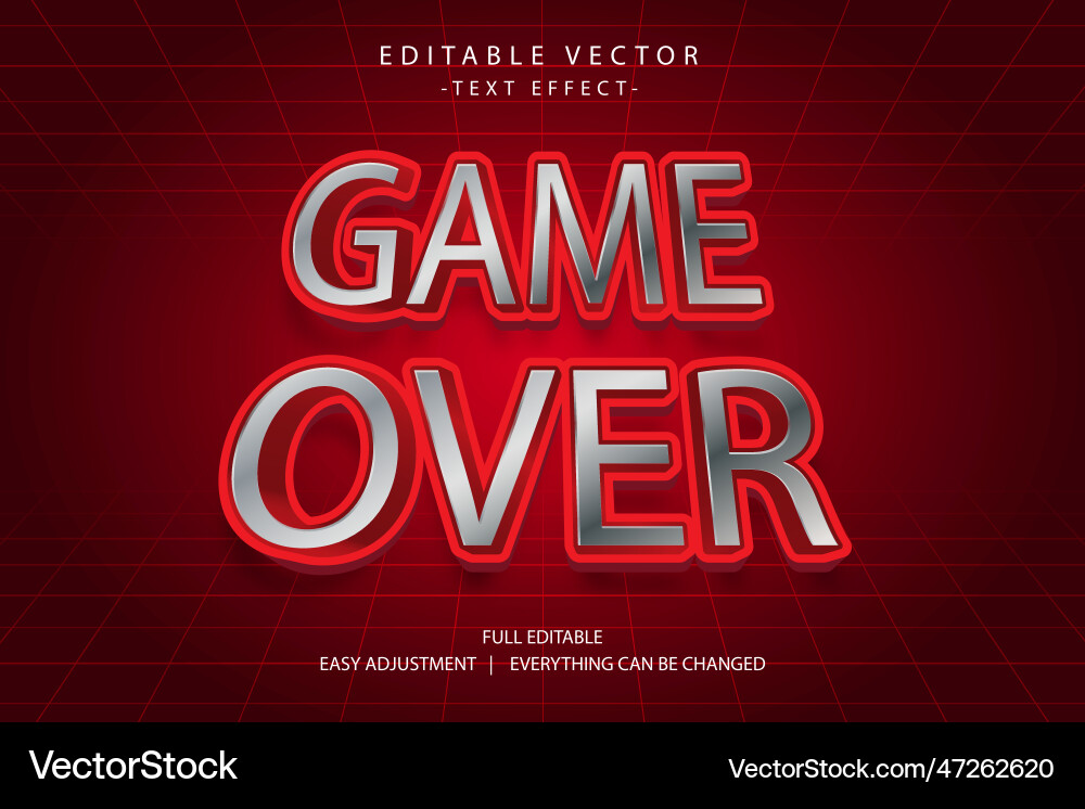 Game event text effect editable Game event text effect editable vector image