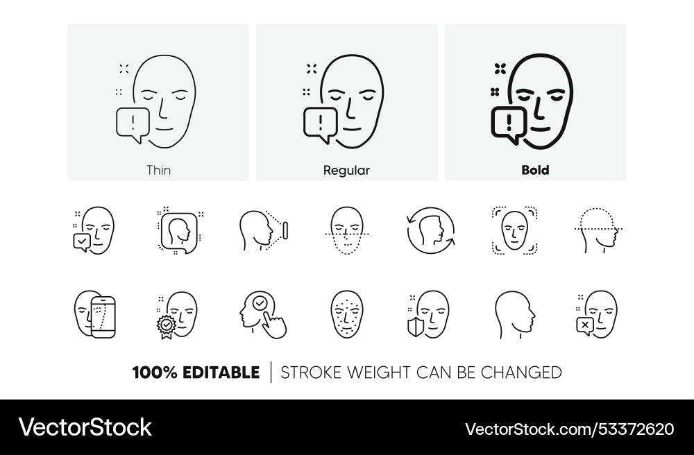 Gesicht erkennen Liniensymbole biometrische Erkennung Gesicht erkennen Liniensymbole biometrische Erkennung vektorbild