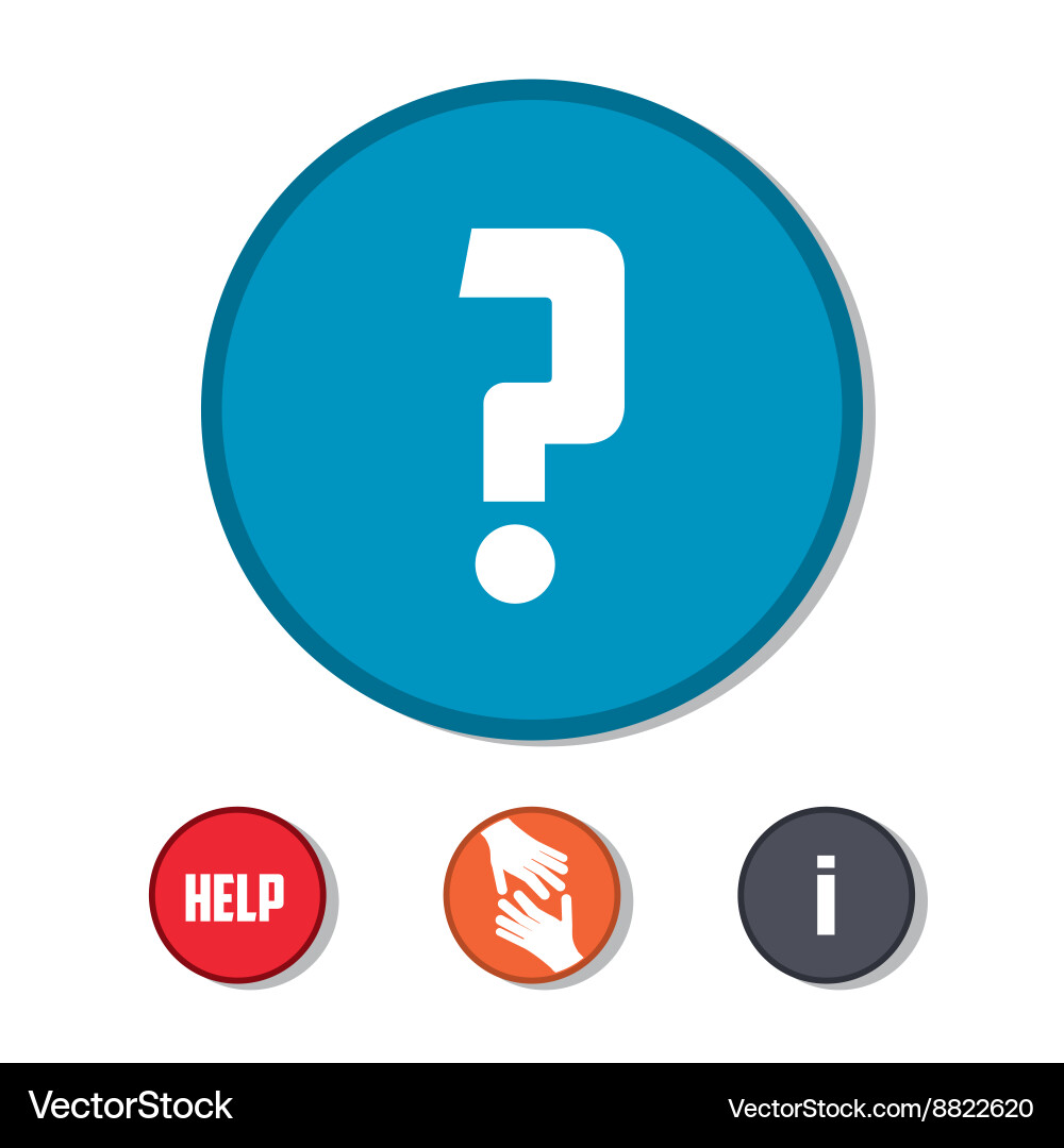 Help design question mark icon flat vector image