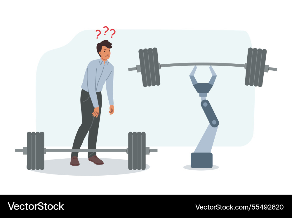 Introduction robotization upsets business man Introduction robotization upsets business man vector image