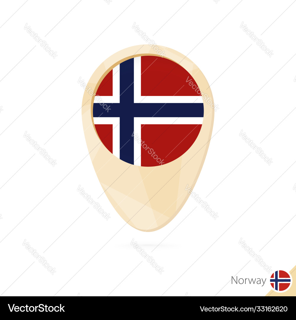 Map pointer with flag norway orange abstract Map pointer with flag norway orange abstract vector image