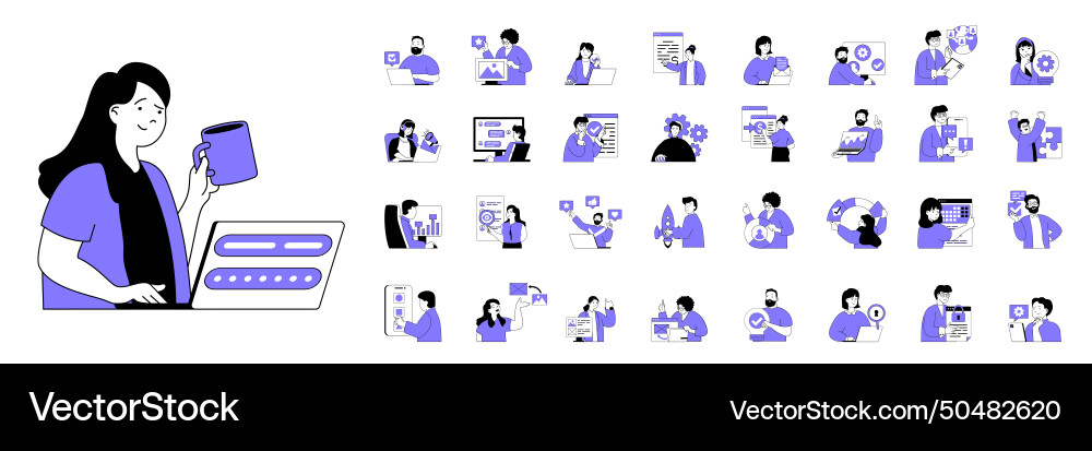Marketing and development concept with character Marketing and development concept with character vector image