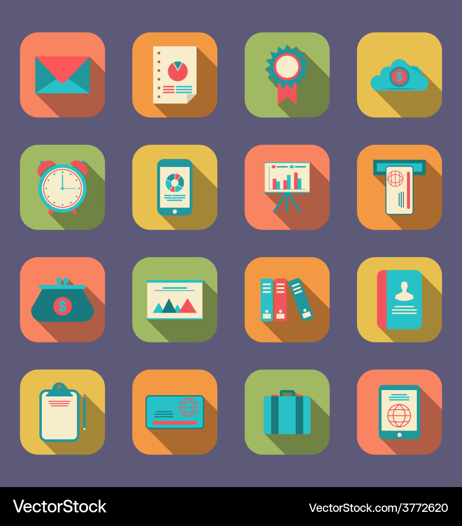 Modern flat icons of web design objects business vector image