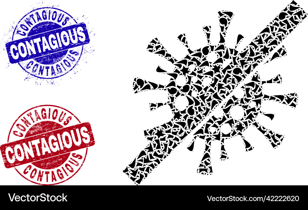 No contagious virus mosaic of shatters No contagious virus mosaic of shatters vector image