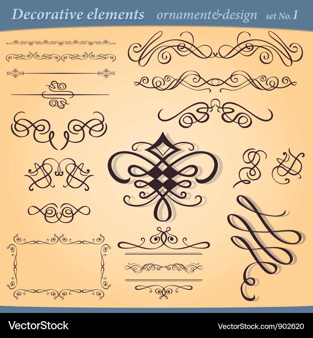 Ornamental Scroll Elements vector image