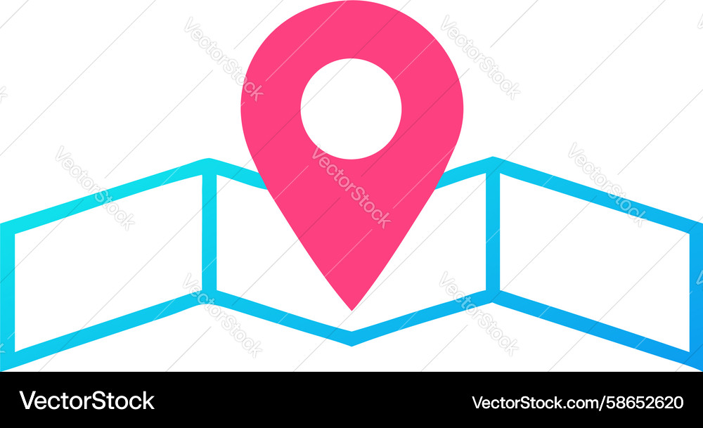 Precise Location Pin on Map Vector Image
