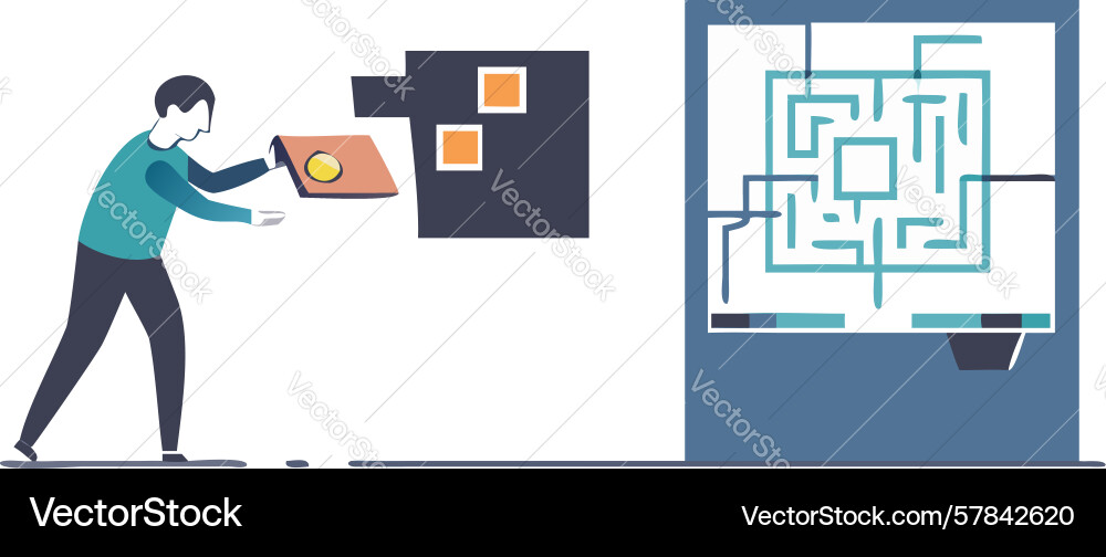 Problem solving maze strategic thinking Vector Image