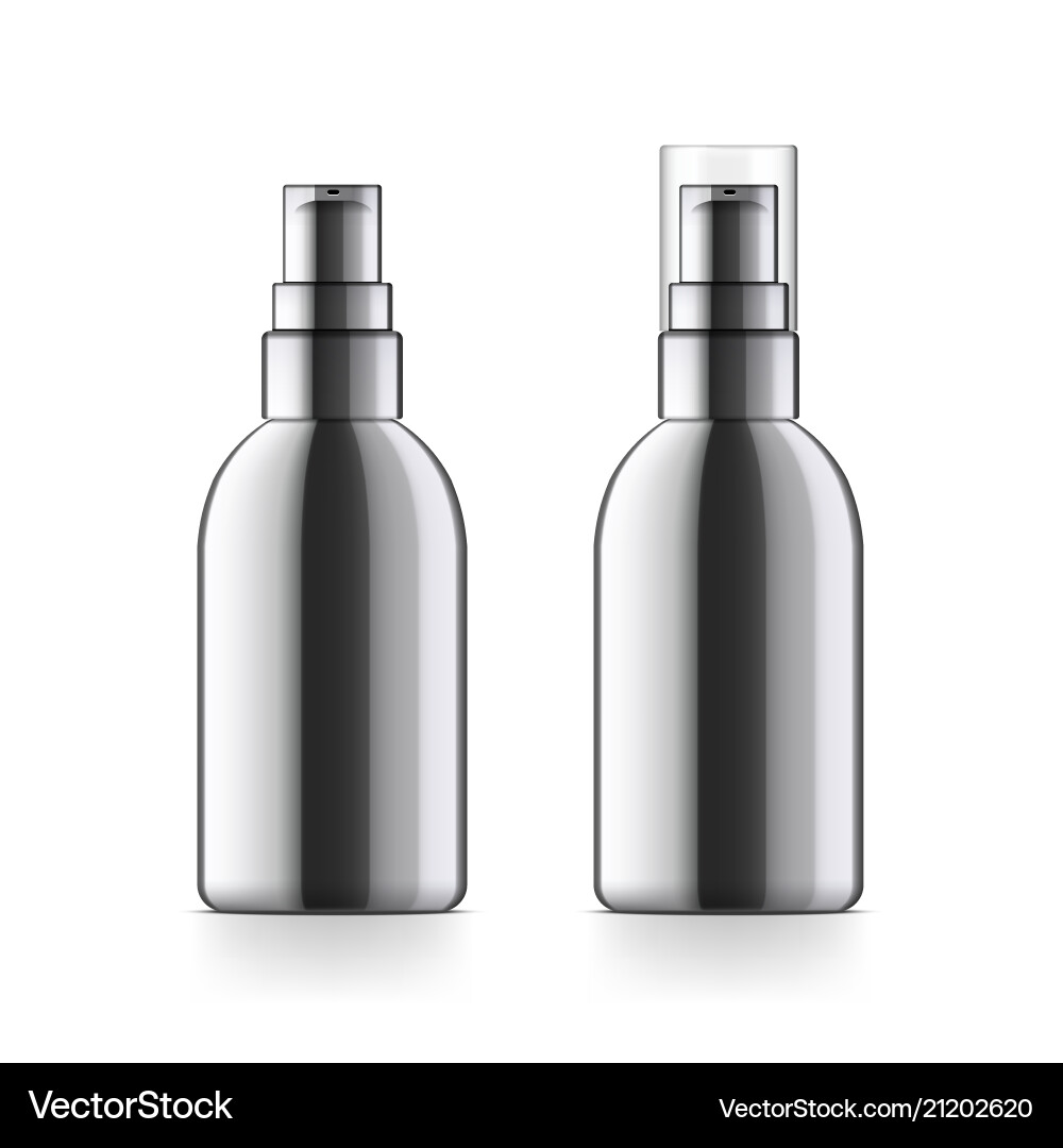 Realistic cosmetic bottle can sprayer container Realistic cosmetic bottle can sprayer container vector image