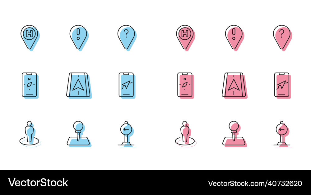 Set line location with person push pin Vector Image