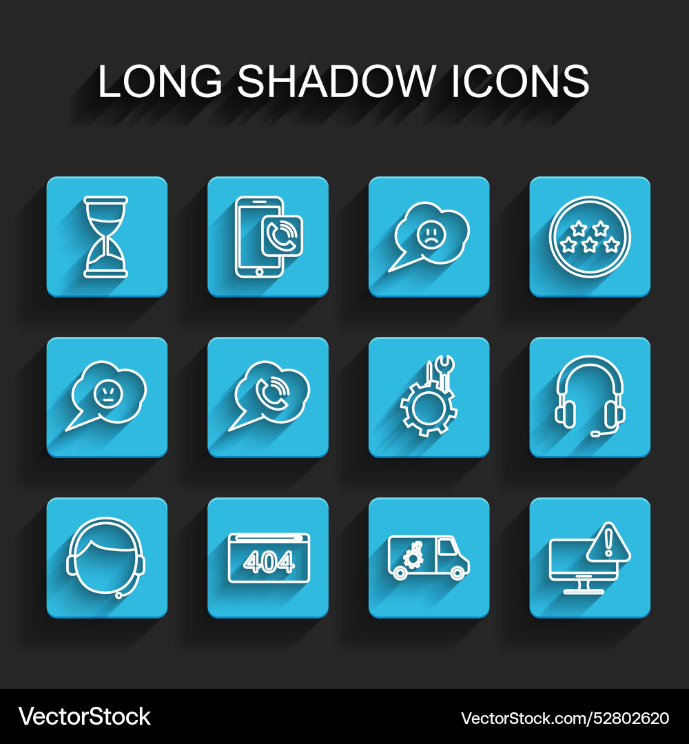 Set line man with a headset page 404 error Set line man with a headset page 404 error vector image