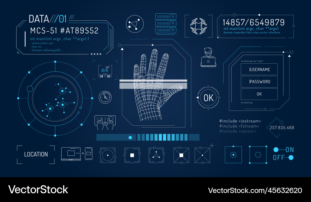 Set of infographic elements about computer Set of infographic elements about computer Vector Image