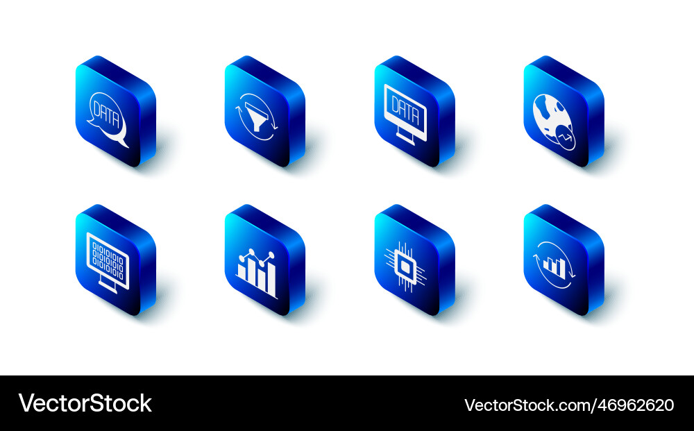 Set sales funnel with chart data analysis Set sales funnel with chart data analysis vector image