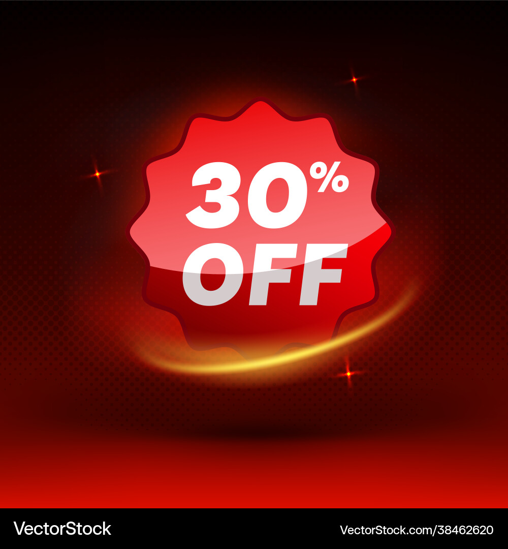 Shiny 30 Prozent Rabatt Rabatt Promotion Badge Shiny 30 Prozent Rabatt Rabatt Promotion Badge vektorbild