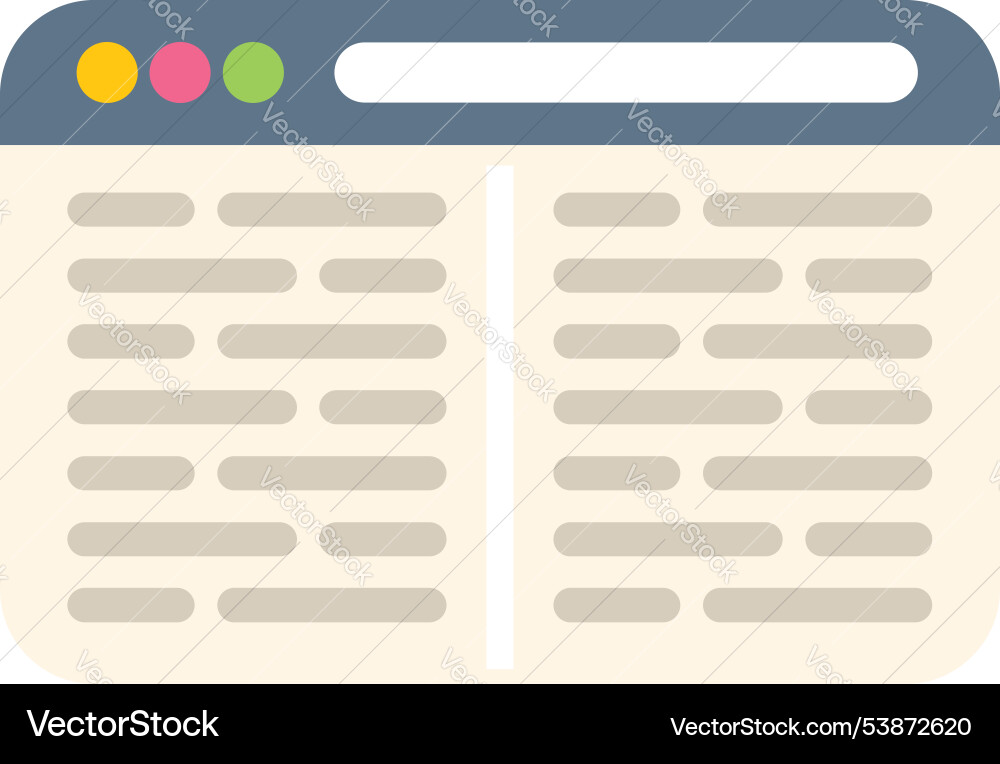 Simple browser window displaying website code Simple browser window displaying website code vector image