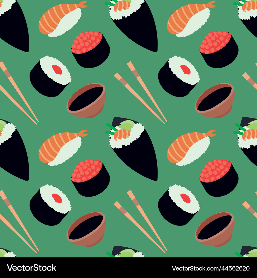 Sushi seamless pattern wrapp Vector Image