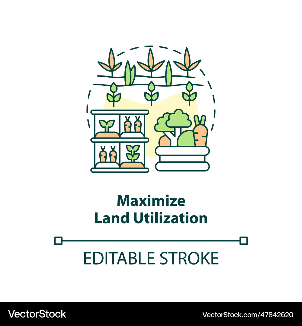 Thin line editable maximize land utilization icon Thin line editable maximize land utilization icon vector image