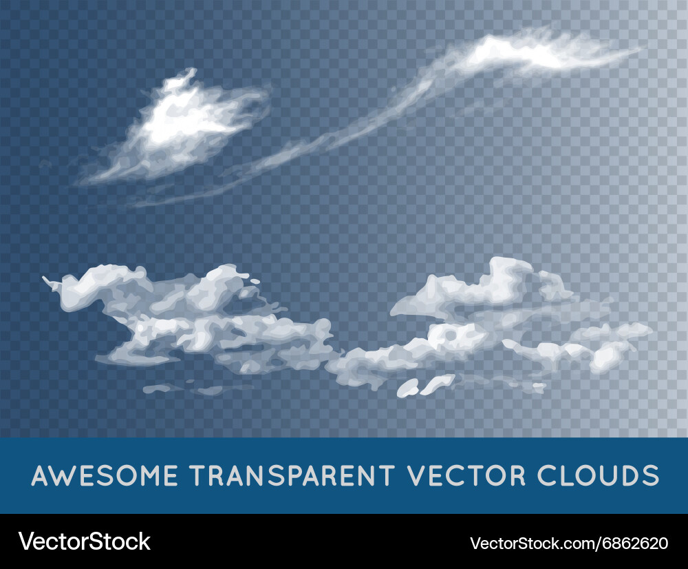 Transparent clouds set collection can be used vector image