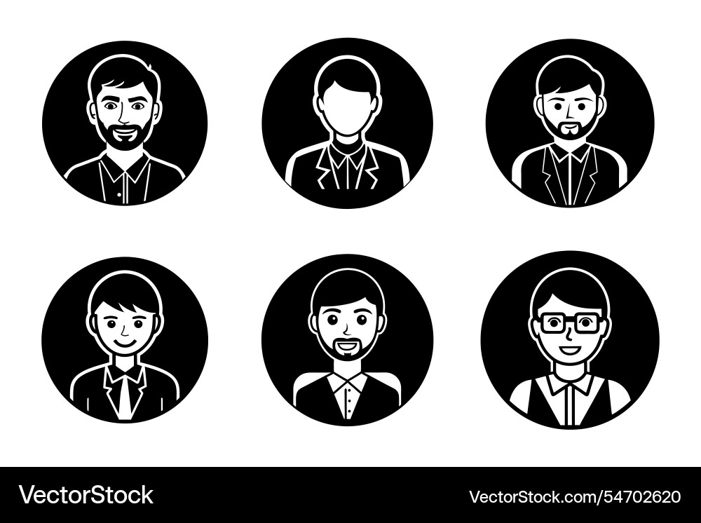 User icon bundle set in style Vector Image