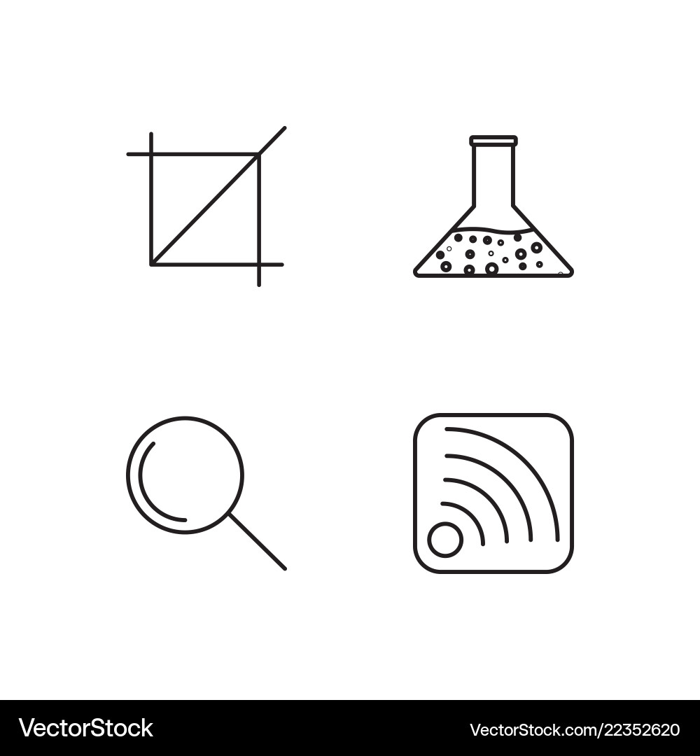 Web simple outlined icons set vector image