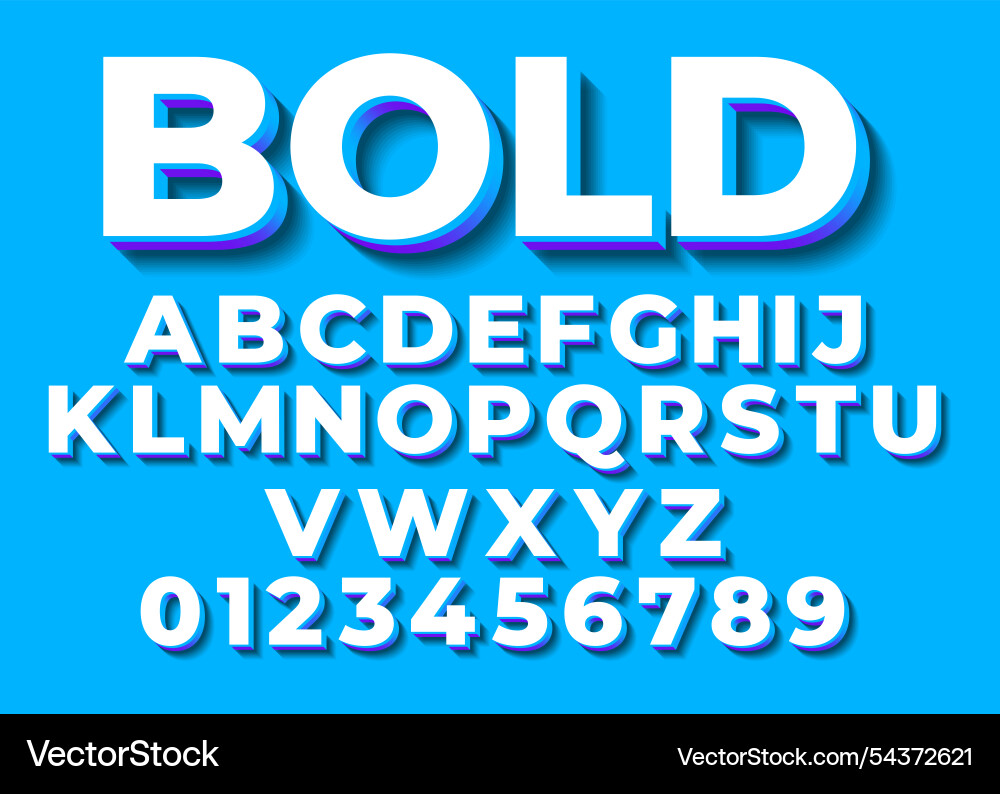 3d letters and numbers set Vector Image