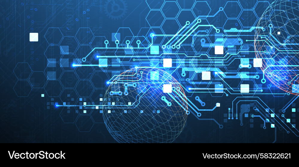 Abstract Circuit Technology Background Vector Image