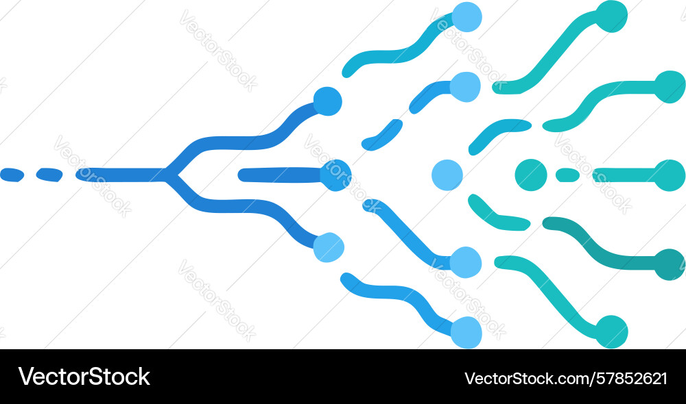 Abstract digital circuit flow for technology Vector Image