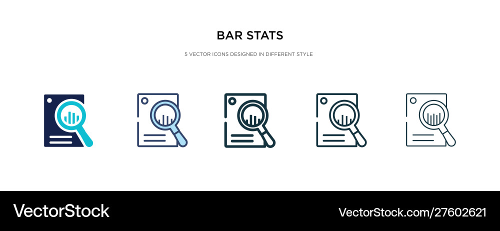 Bar stats icon in different style two colored Bar stats icon in different style two colored vector image