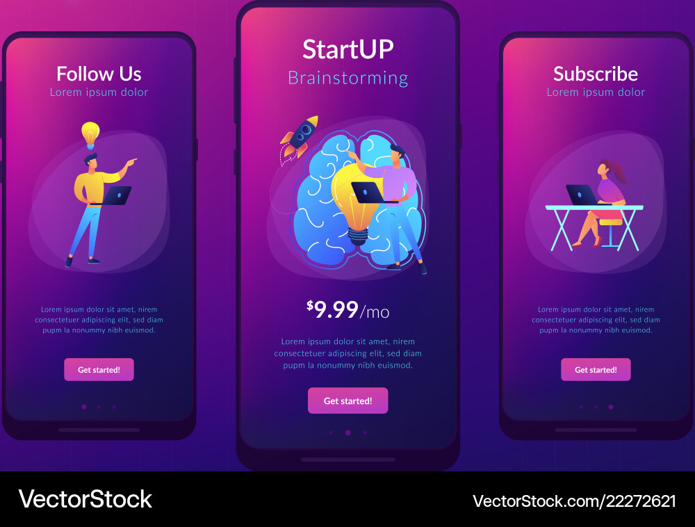 Brainstorm app interface template Brainstorm app interface template vector image