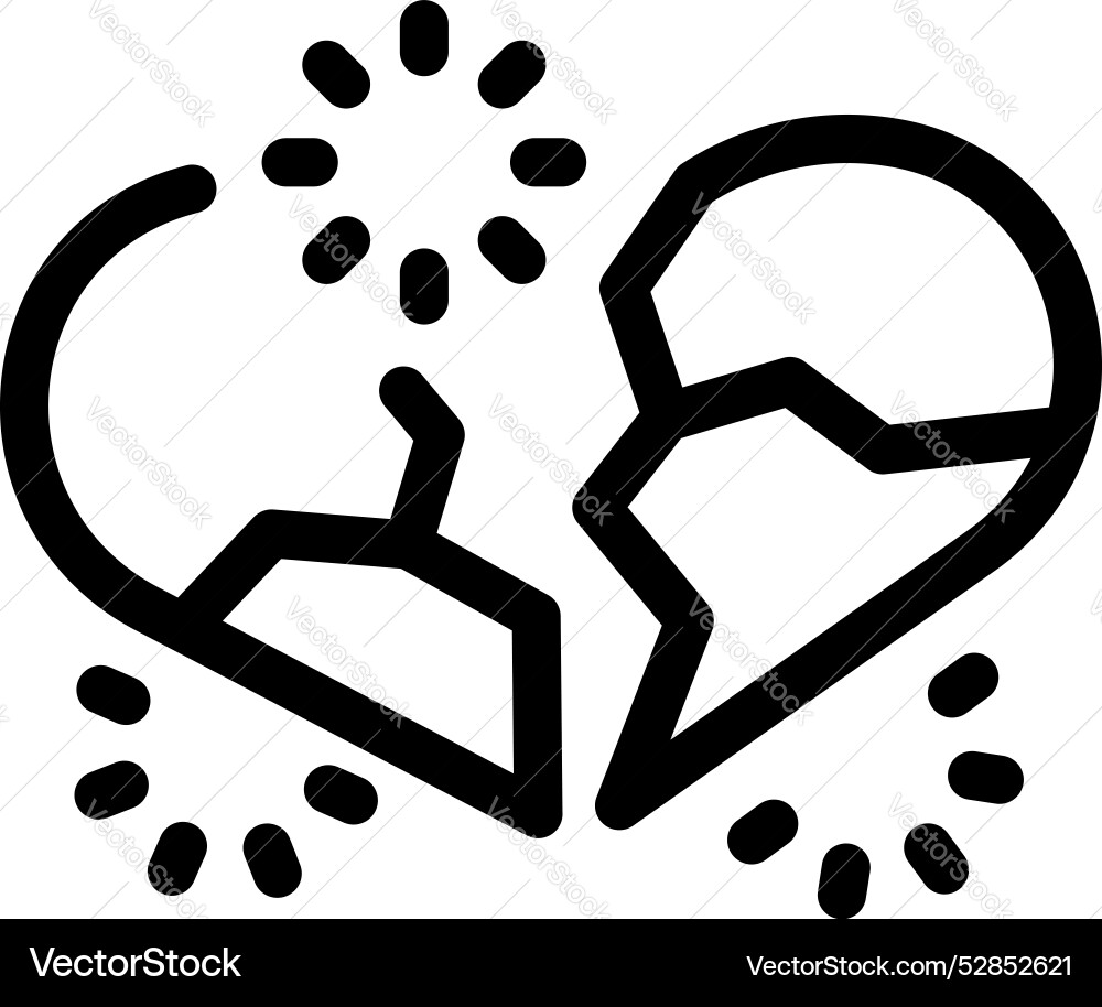 Broken heart exploding with shards flying concept Broken heart exploding with shards flying concept vector image